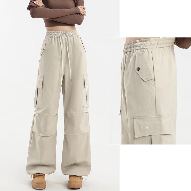 Izzue IT Women's High-Waist Wide-Leg Cargo Pants