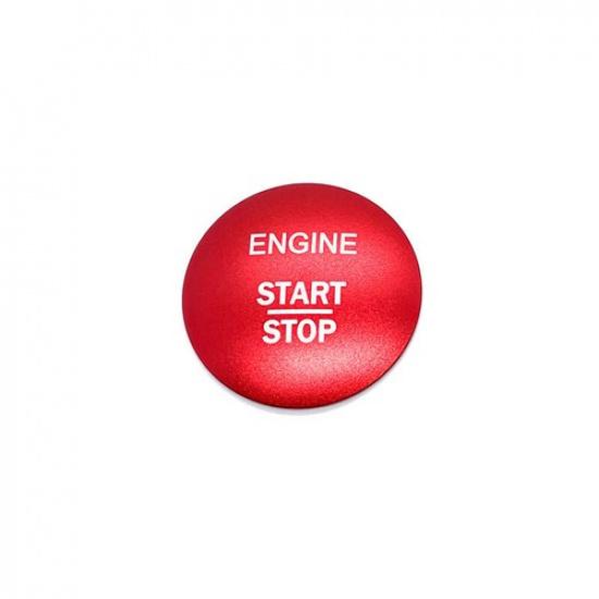 2x Matte Red Metal Car Start Button Cover + Ring For Benz C W205 15 16 17 18