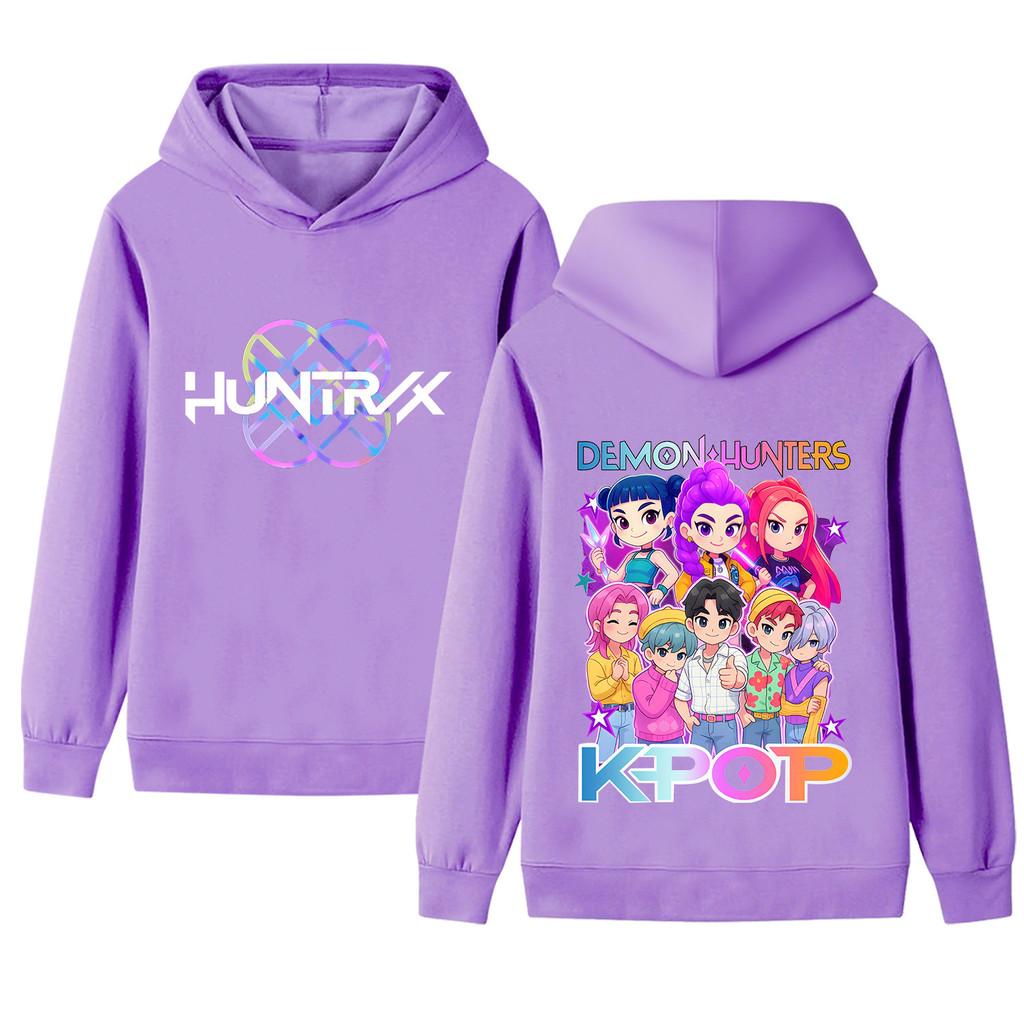 B1201-2 Kids Boys Girls Kpop Rumi Zoey Mira Sajaboys Double-sided Print Long Sleeves Hoodie