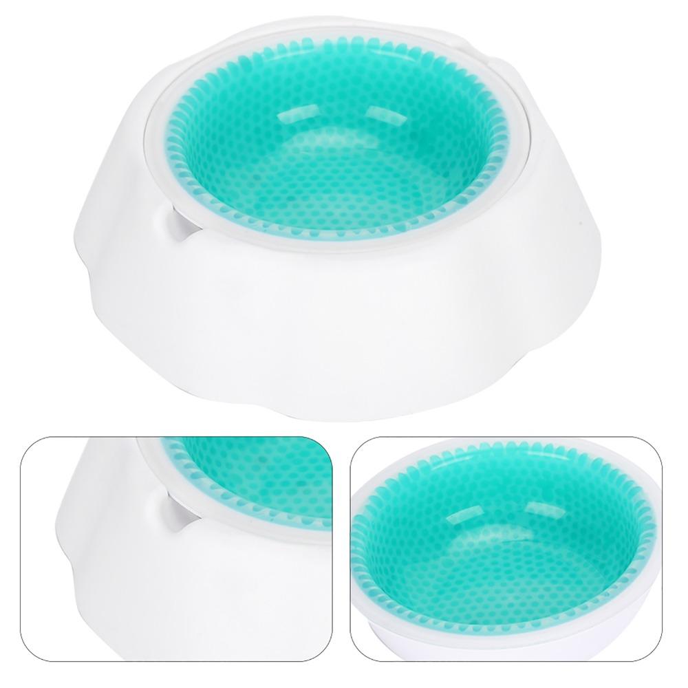 Double Wall Cooling Pet Bowl Round Shape Chilled Cat Dish Summer Pet Water Bowl  Summer Hydration