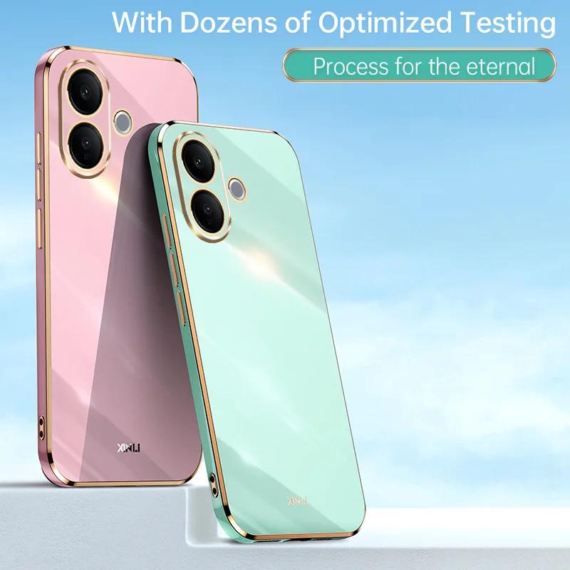 For VIVO V60 Lite 5G Case 6D Plaiting Soft TPU Phone Case For VIVO V60 Lite 5G Plating Soft Silicone Shockproof Back Cover