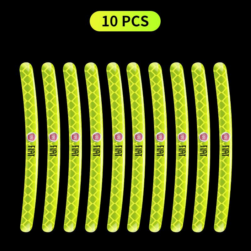 Car Wheel Hub Reflective Stickers Tire Rim Luminous Accessories for FIAT Abbas 500 Grande Stilo Freemont Punto Astra Bravo Ducato