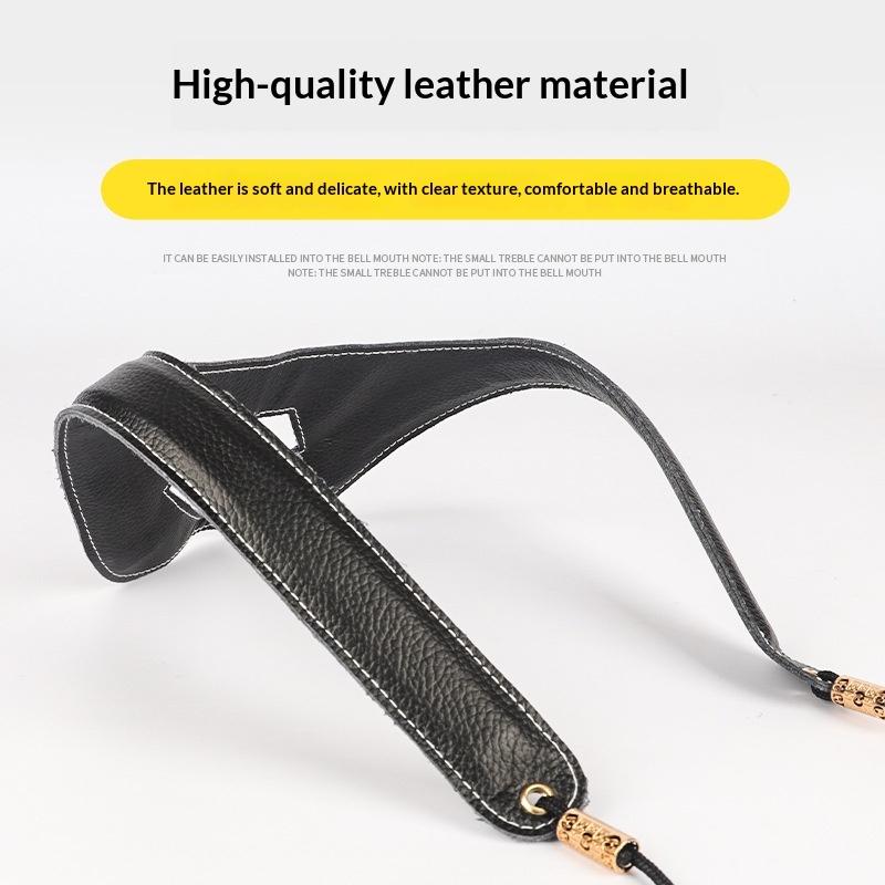Saxophon-Nackenband Länge Verstellbar PU-Leder Gepolstert Weiche Nackenschlinge Saxophon-Schultergurt für Saxophonzubehör