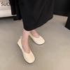 Fashion SUOJIALUN 2025 Autumn New Women Flat Shoes Fashion Round Toe Shallow Slip On Ladies Casual Single Shoes Soft Flat Heel Ballerina