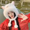 Ear Muffs New Year Pullover Cap Lace Up Scarf Gloves Hat Winter Plush Warm Hat  New Year Gift