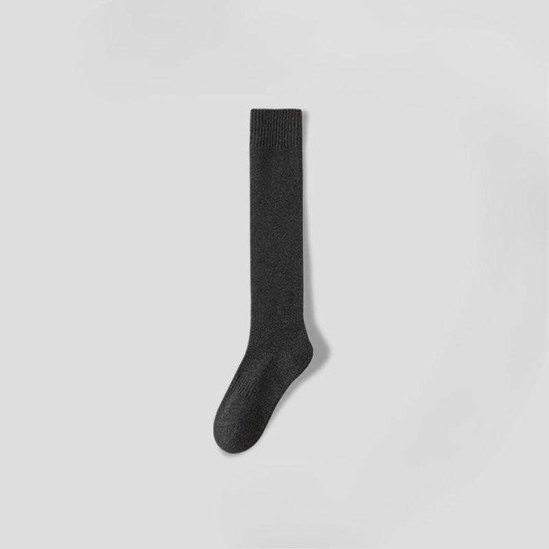 

Петлевые носки для женщин, Толстые и теплые зимние чулки до бедра, Высокая эластичность, Нескользящие и не сдавливающие длинные носки 1 pair Calf socks темно серый