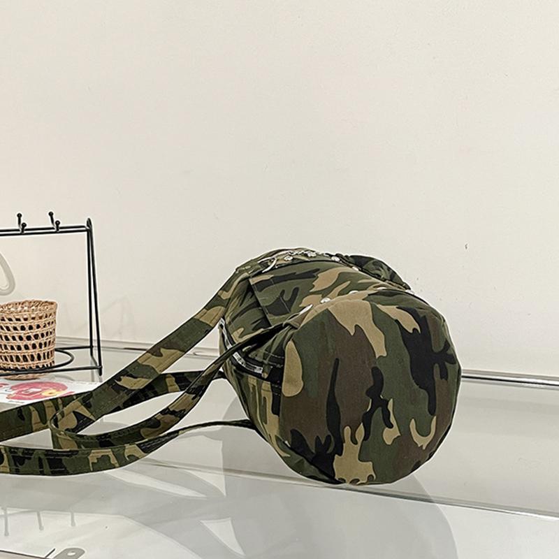 Niche Design Spicy Girl Large Capacity Camouflage Pillow Bag New Trendy Star Single Shoulder Underarm Bag KTB