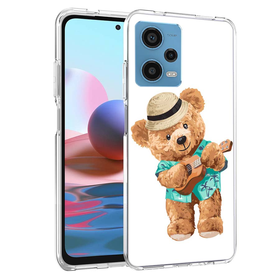 Cool Teddy Bear Fashion Selfie Phone Case For Redmi Note 13 12 14 15 Pro Plus 13R 11 11T 11E 11S 10 Pro 10S 9 9S Cover Cell Clea