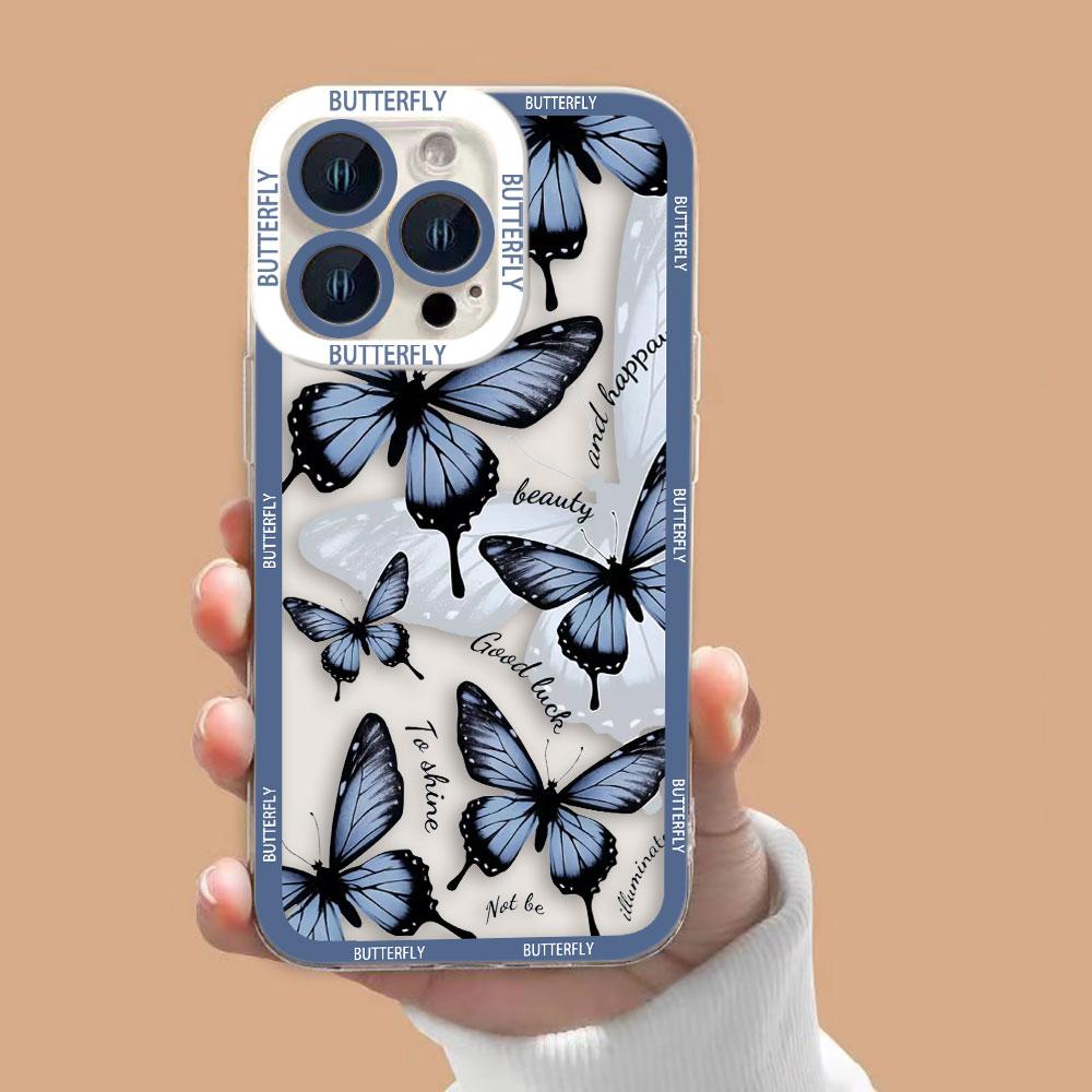 Beautiful Butterfly Flowers Clear Phone Case For Samsung A02 A03 A04 A05 A05S A06 A7 A10 A12 A13 A14 A15 A16 NOTE 10 20 Case Samsung NOTE20ULTRA