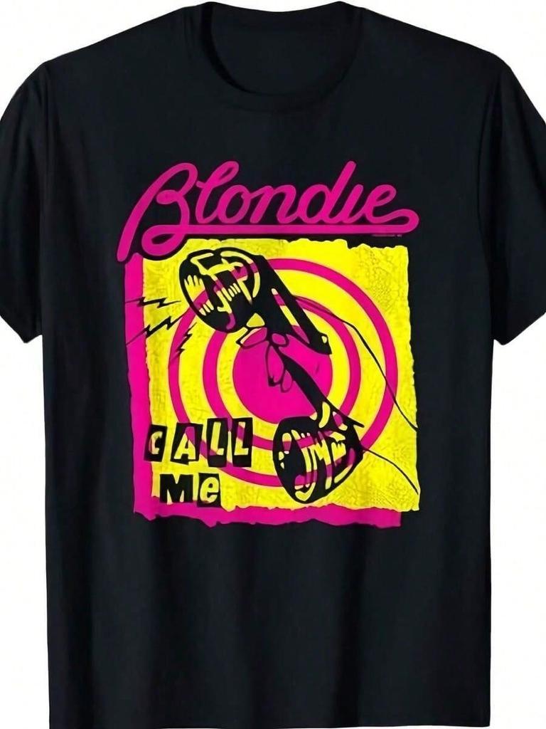 Rare Hot Blondie Band Call Me Shirt Short Sleeve Black S To 5XL Shirt EM057