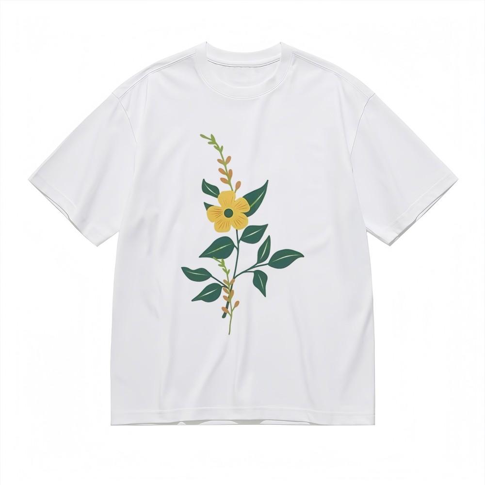

Women s Soft Breathable All Season Classic T-Shirt Bright Yellow Flower Tee USA S