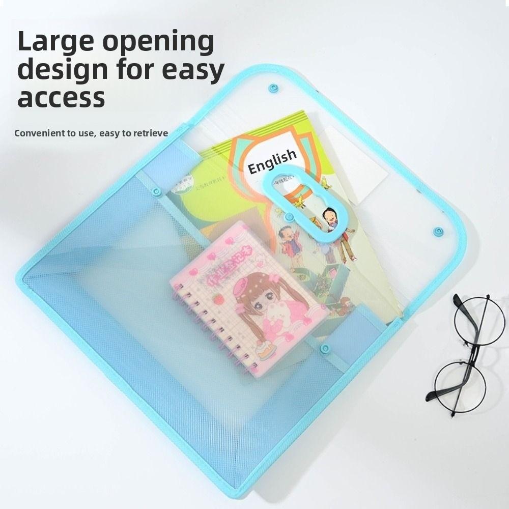 Multifunctional Test Paper Storage Bag Button Function Student Tote Bag School Office Supplies
