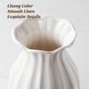 White Ceramic Vase,Flower Vases for Bouquet, Unique Vases for Farmhouse Living Room Cabinet Table Centerpieces Wedding Decor