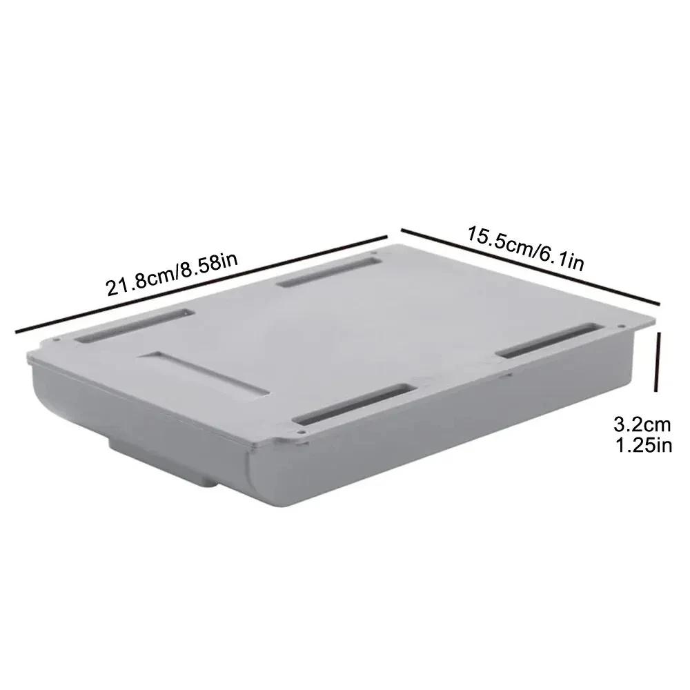 Scatola portaoggetti nascosta, cassetto portaoggetti da scrivania, autoadesivo, in plastica, portaoggetti da tavolo, semplice organizer per articoli vari, cosmetici e cancelleria