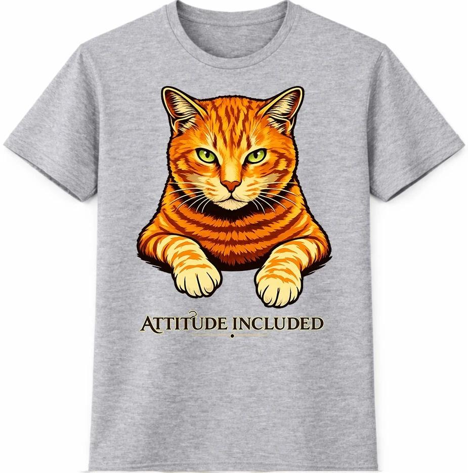 Cat T-Shirt Funny Ginger Tabby Lover Gift Attitude Kitten Birthday Graphic Tee XXL