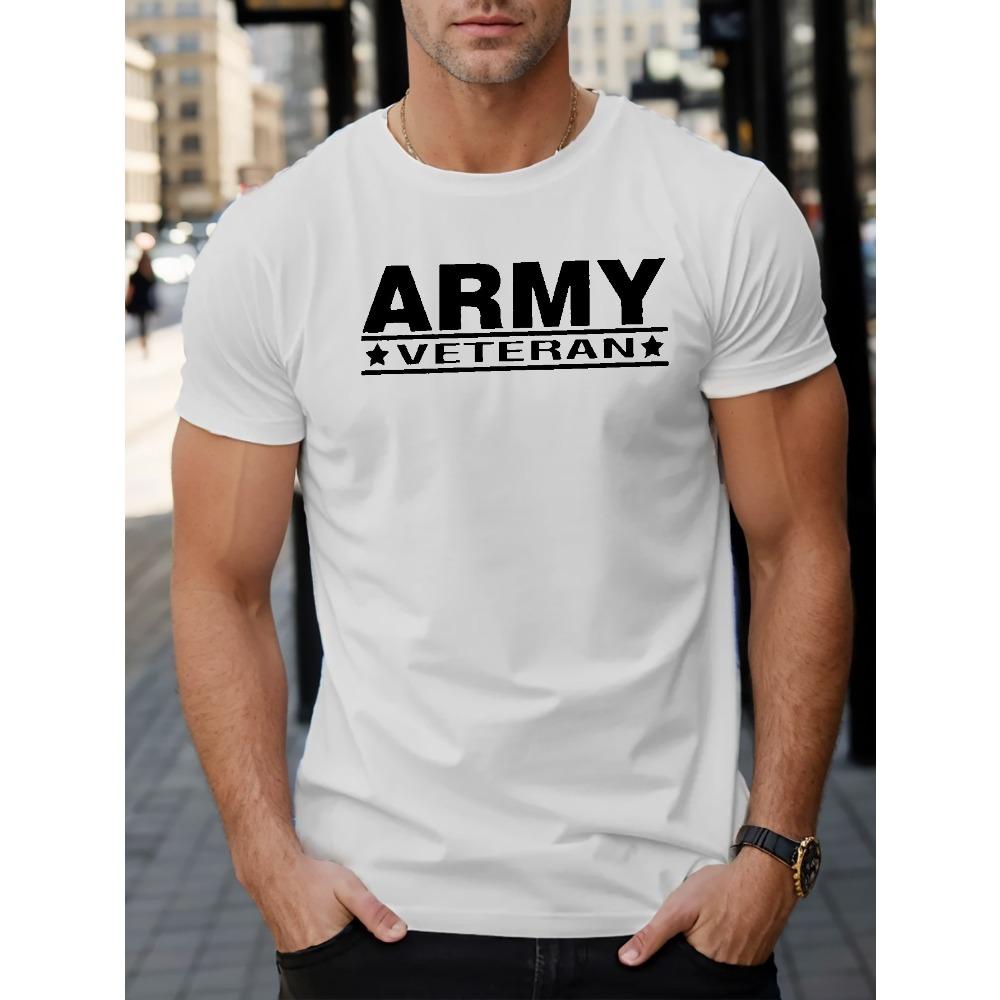 European sizes Men's Short Sleeve T-Shirt for Summer, Designed for Army Veterans
