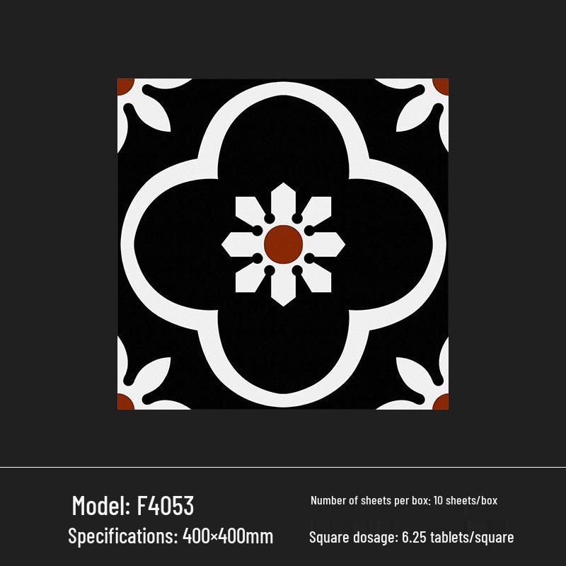 400x400 Zelená francouzská retro dlaždice s malým květinovým vzorem pro kuchyň, koupelnu, balkon a podlahu