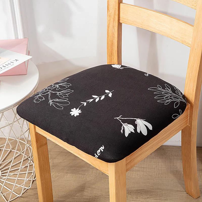 Stretch Printed Chair Seat Cushion Covers For Dining Room Chair Cover For Wedding Banquet Seat Chair Slipcover Home Decor