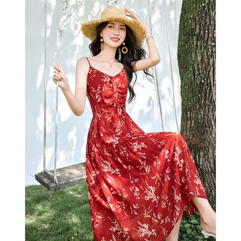 Summer Floral Print Spaghetti Strap Dress