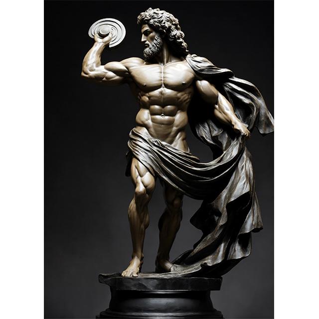 Stone Gold Statue Muscular Greek God Statue Prints Poster Canvas Painting Modern Wall Art Picture Living Room Bedroom Home Decor