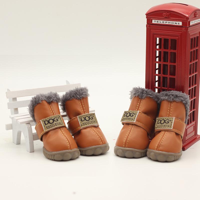 

Winter Dog Boots - Cotton Shoes for Small Breeds (Set of 4) Size 4