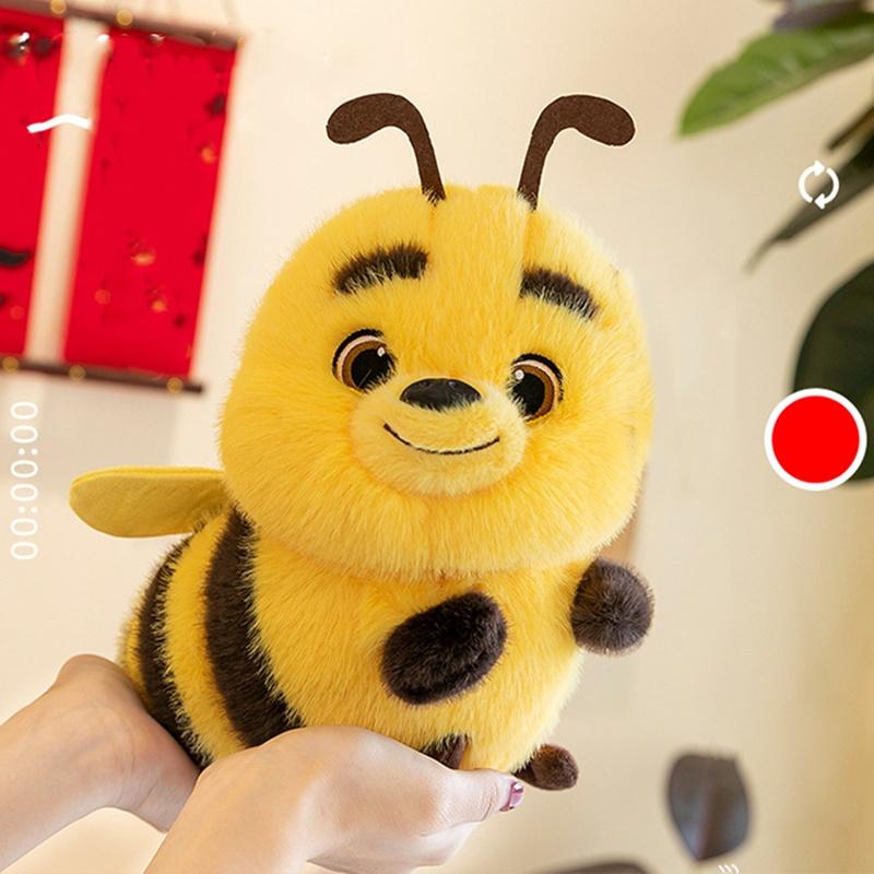Cute Big-eyed Yellow Bee Plush, Soft Cuddly Doll for Home Decor and Birthday Gifts