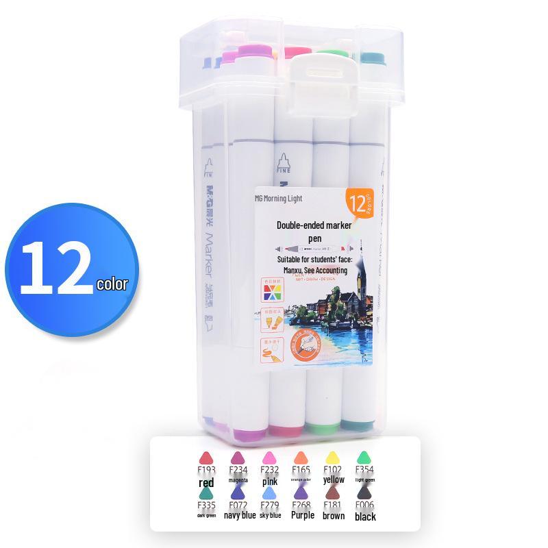 Chen MG High-Speed Dual-Tip Marker Pen Set - 36 Markers for Student Art, Available in 48/108 Colors