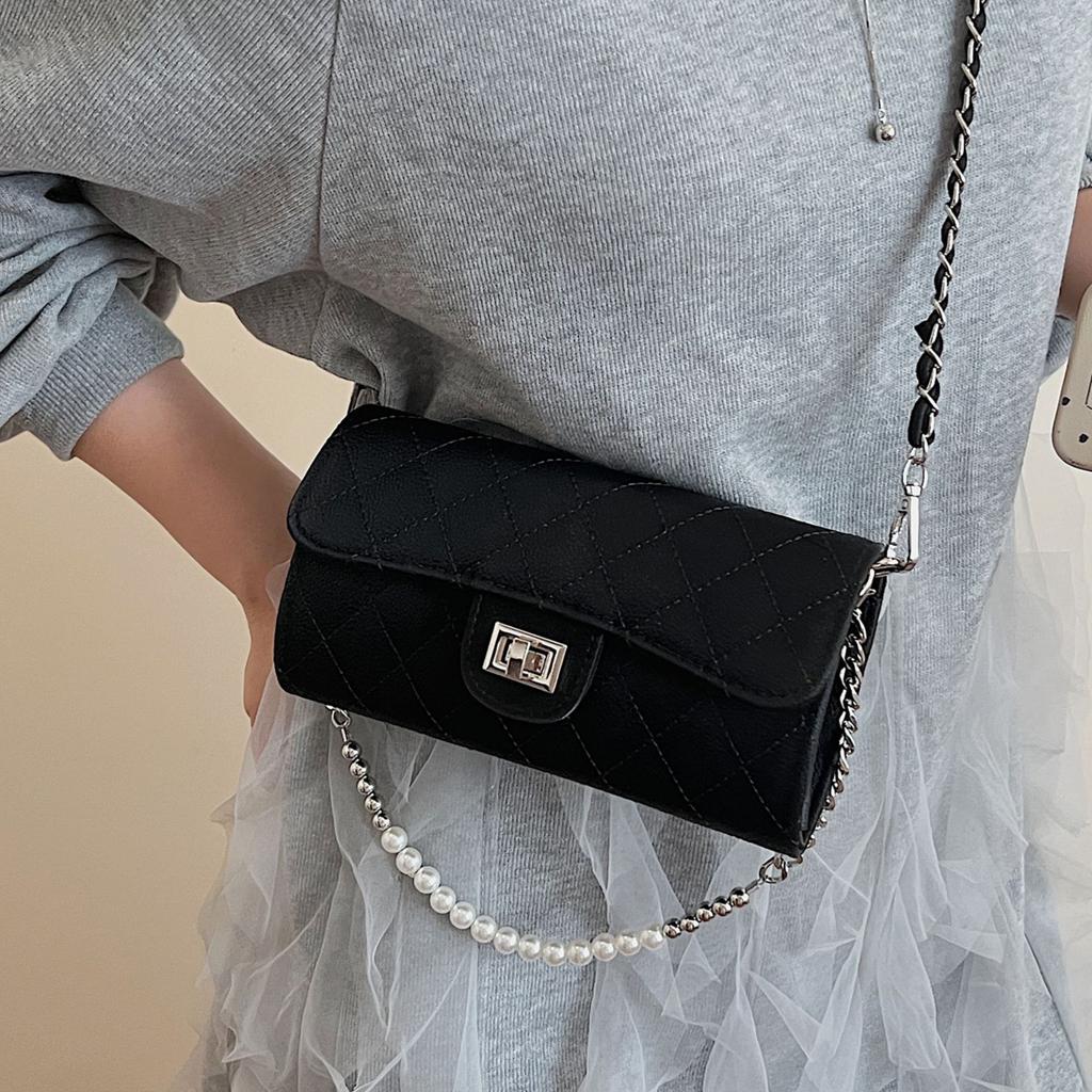 2025 New Fashion Rhombus Chain Handbag Xiaoxiangfeng Premium Versatile Women's Shoulder Crossbody Bag