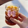 Nordic Style Court Goblet Niche Design Bow Decoration Glass Simple Household Whisky Glass Beverage Juice Dessert Cup Drinkware