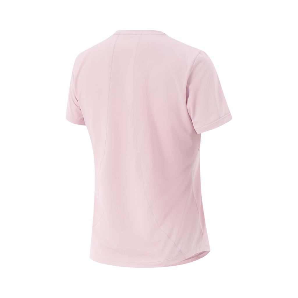Li Ning Cool Tea Casual Fashion Dopamine Climbing Fitness Quick-Dry Comfortable Versatile Short Sleeve T-Shirt Women Tops Milk-Stone-Pink ATSV592-1
