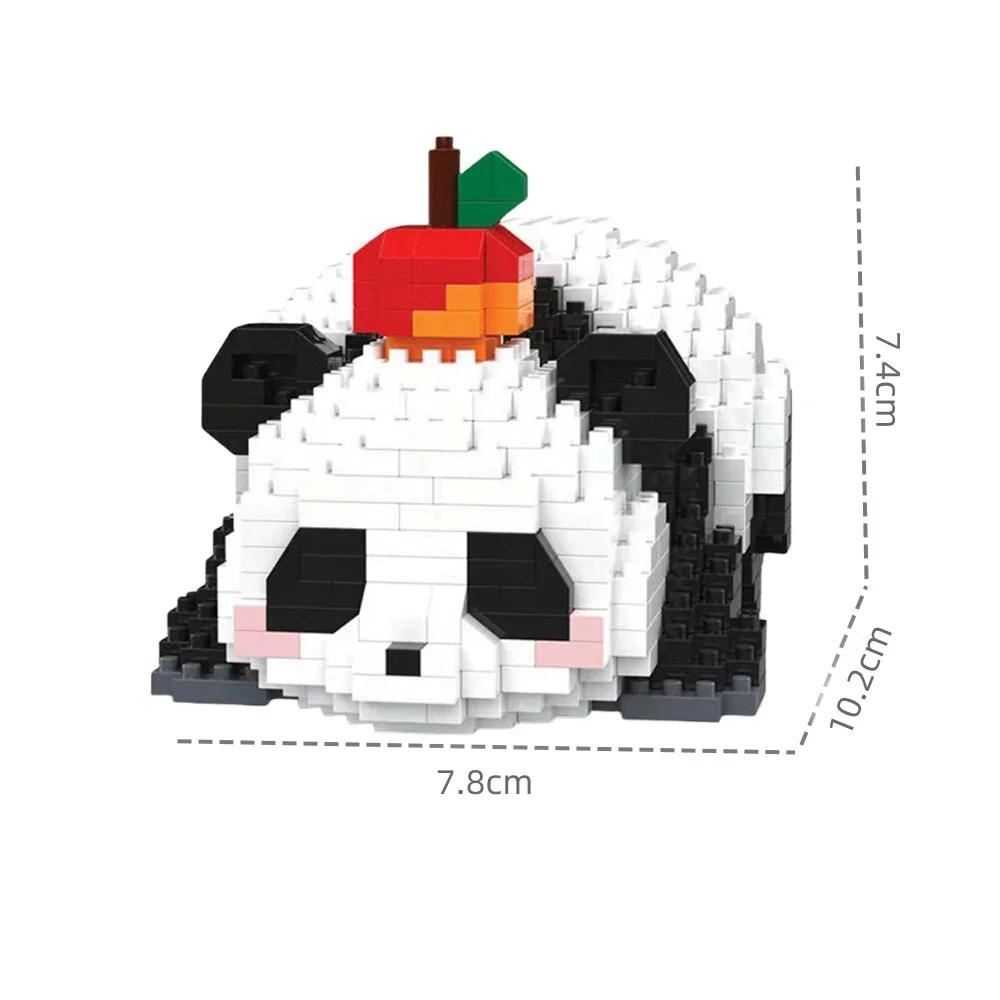 Hua Hua Panda Eating Bamboo Micro Blocks Kit Building Model, Cute Desk Decor & STEM Educational Toy Gift for Kids Animal Lovers