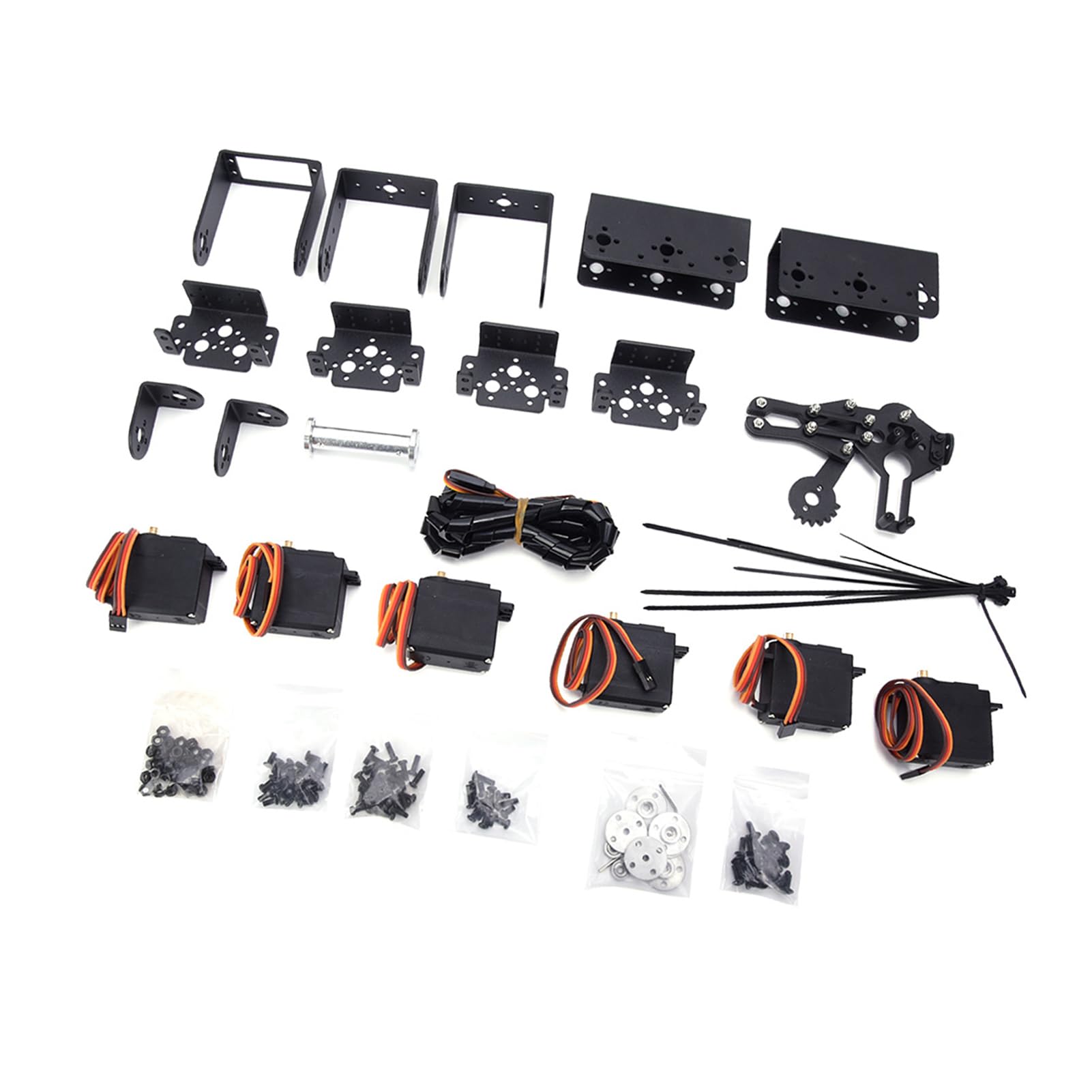 

Набір роботизованої руки, 6DOF Роботизована механічна рука Захоплення Клішня Набір з алюмінієвою пластиною для 6DOF Маніпуляторів