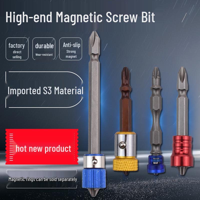 S2 Material Magnetic Sleeve Screwdriver Bit: Double Cross Positioning, Pneumatic Use