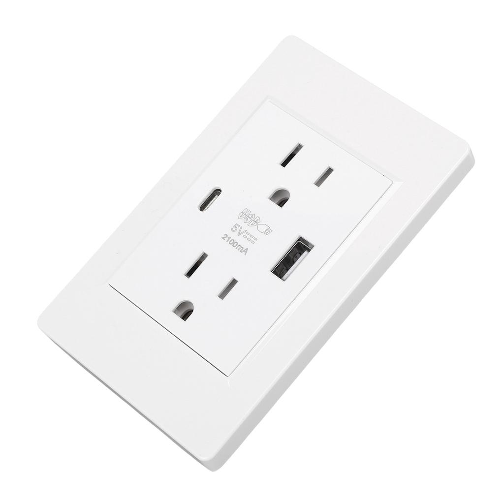 8pcs USB Outlets 15 Amp Wall Outlets Receptacles with USB Type C Ports Plug Outlets White Concealed 118 Type