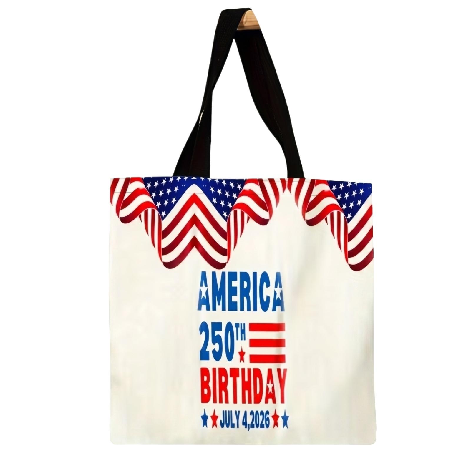 

Canvas Tote Bag with Patriotic 1776 Design Durable Reusable Shopping Bag Lightweight Eco Friendly Carry All Tote for Everyday Use One Size