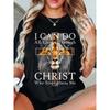 [100% Cotton] I Can Do All Things Through Christ Christian Lion Faith T-Shirt Wo