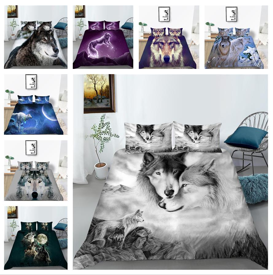 

Пододеяльник и наволочка с 3D-волком HD и принтом на 2 или 3 животных, постельное белье из ткани из микрофибры. Удобное, роскошное и легко чистящееся украшение для дома.