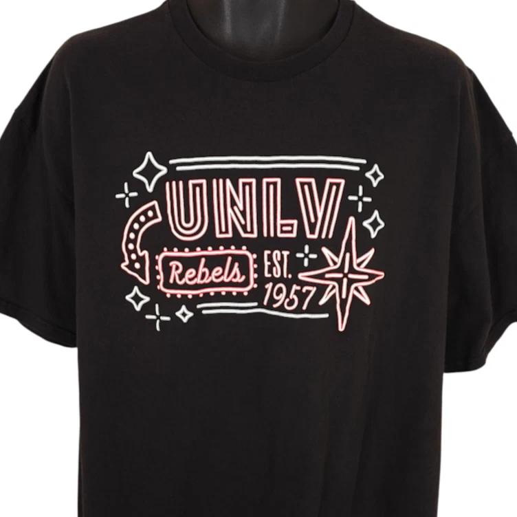 UNLV Rebels T Shirt Mens Size 2XL Black Las Vegas NCAA University S