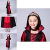 Enchanting Kids Girls Queen Costume Lace Up Witch Dress For Halloween Cosplay