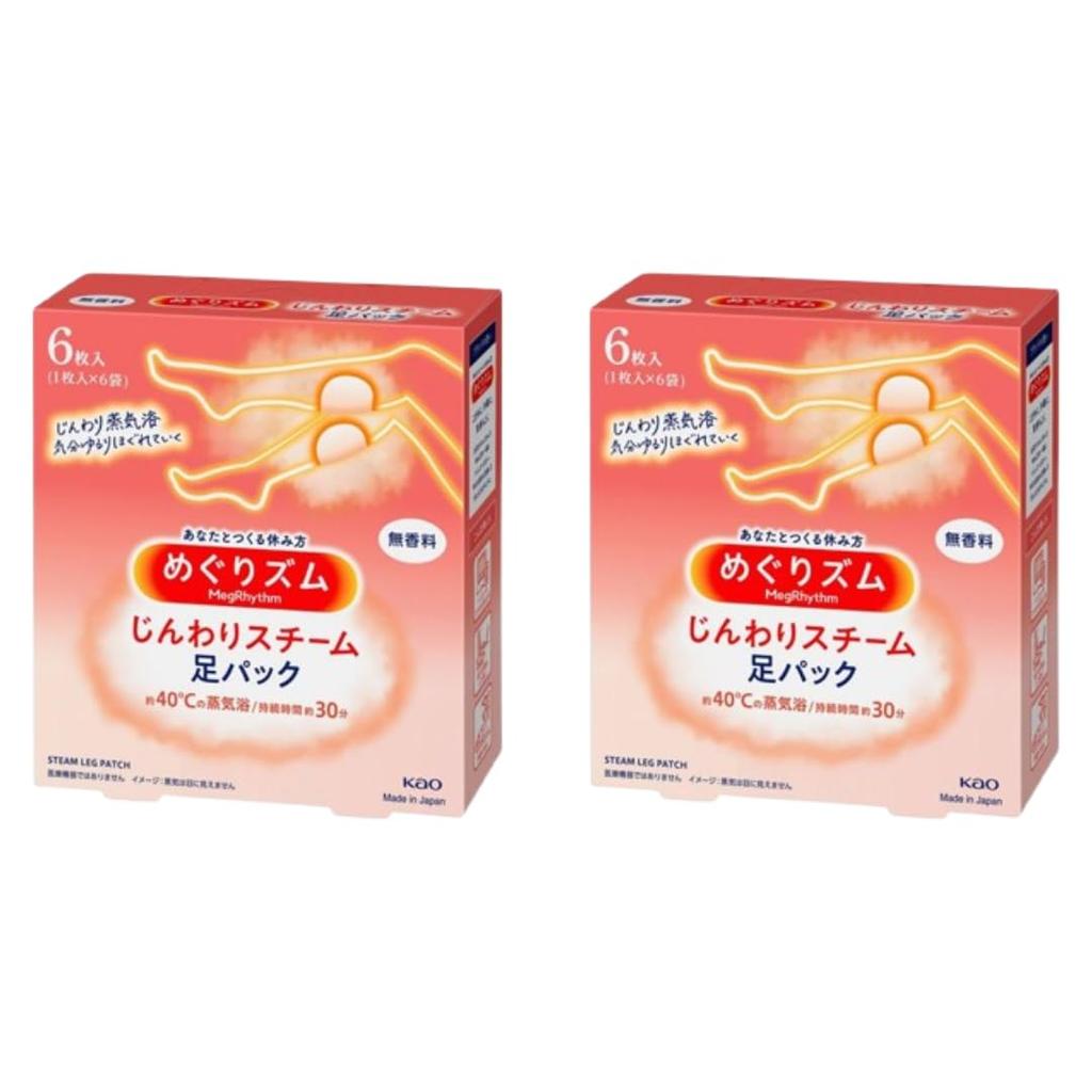 2 Megurism Gentle Steam Foot 6 Sheets per Box [Bulk Purchase] Packs, Unscented,