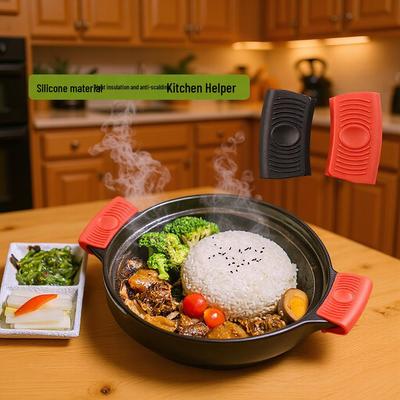 ZY Kitchen Heat-Resistant Silicone Pot Clip Gloves - Anti-Scalding, High-Temperature Insulation