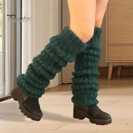 1 Pair Winter Calf Socks Cozy Thick Knitted Solid Color Anti-slip Warm Pile Socks Leg Warmers JK Boots Stocking Lolita Boot Covers Foot Warming Covers