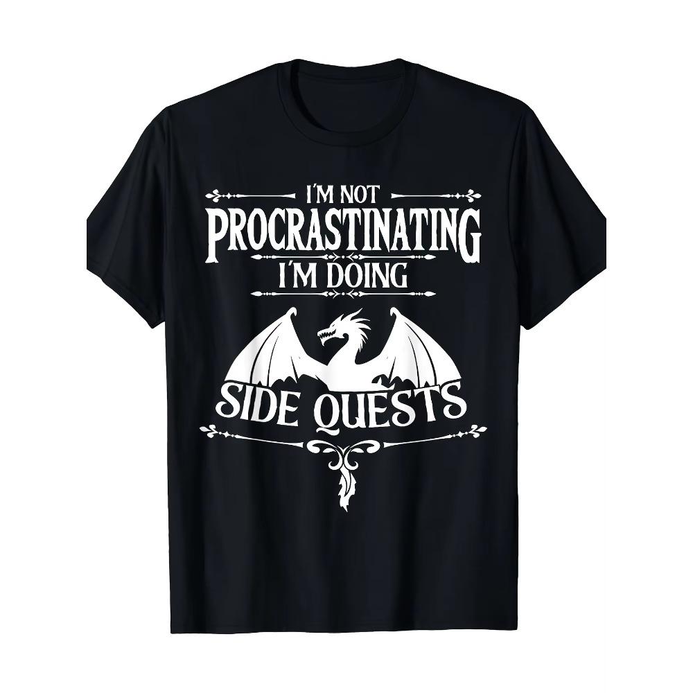 [RPG Gamers Side Quests Tee] RPG Gamers T-Shirt - I'm Not Procrastinating I'm Doing Side Quests - 220g