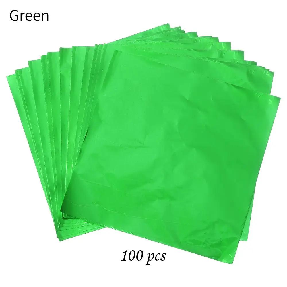 100 PIEZAS Color Dorado Papel de Envoltura en Lata de Papel de Aluminio Estampado Metálico Papel para Caramelos Chocolate Suministros para Bodas y Fiestas