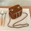 Autumn and Winter New Mini Shoulder Box Bag Fashion Lipstick Chain Bag Women's Messenger Diamond Suede Bag