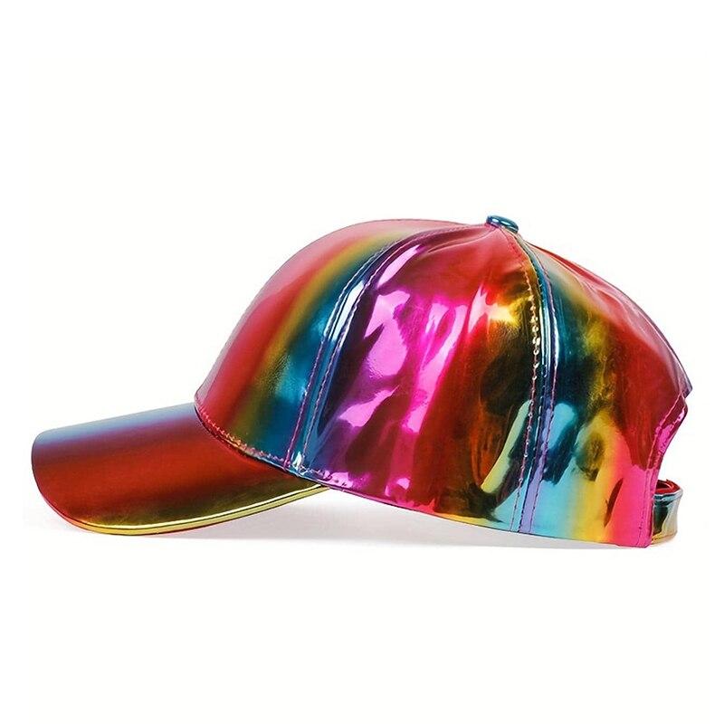 Fashion Baseball Hat For Rainbow Color Changing Hip Hop Cap Adult Outdoor Casual Sun Unisex Snapback Pu Waterproof Hat