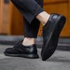 Man Lace Up Dress Shoes Outdoor Walking Shoes Leisure Walk Oxford Shoes Simple Brogue Flats Genuine Leather Mens Casual Footwear