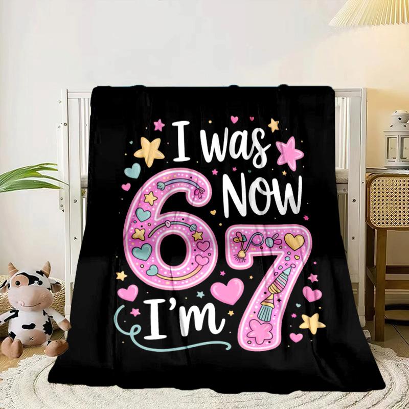 Summer Ice Cream Number 67 Portable Blanket/Soft Blanket Bedding Blanket Suitable for Travel Camping Living Rooms Offices Sofas Fan Gifts