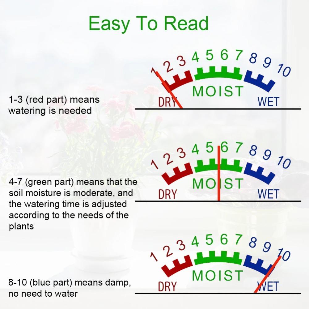 1-5PCS Soil Moisture Meter Plant Watering Test Soil Humidity Detector Hygrometer Temperature Meter Flower Potted Soil Analyzer