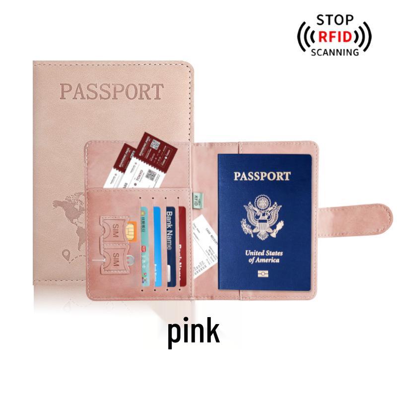 Farbwechselnder PU-Leder-Reiseausweishalter & Gepäckanhänger-Set mit RFID-Schutz